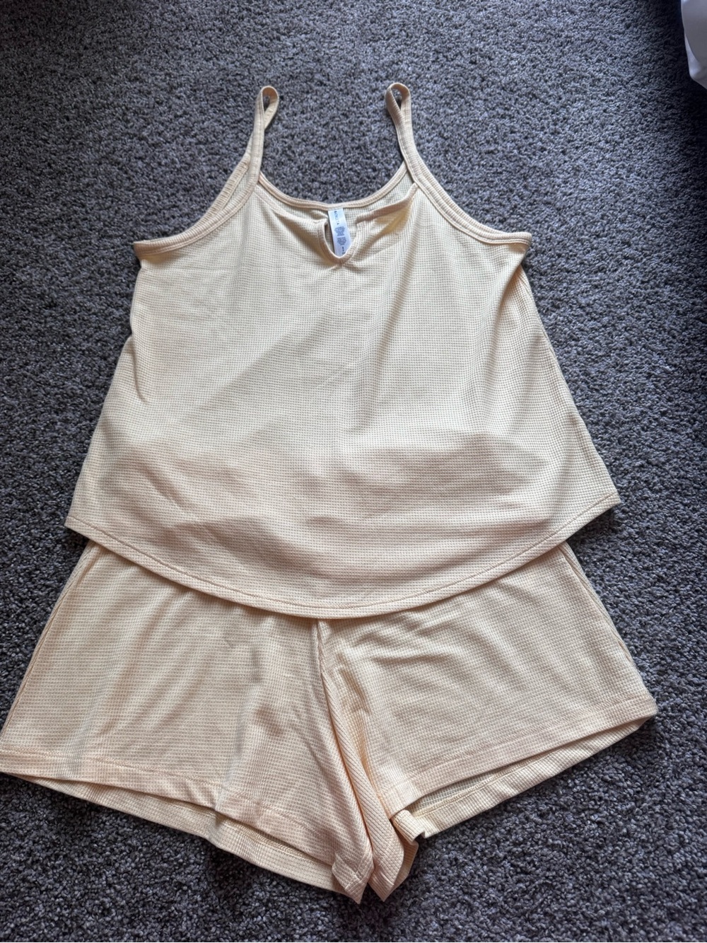 Athleta Wind Down Sleep Cami Short Set S Yellow - Picture 3 of 9